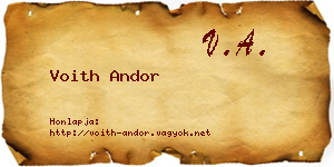 Voith Andor névjegykártya