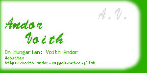 andor voith business card